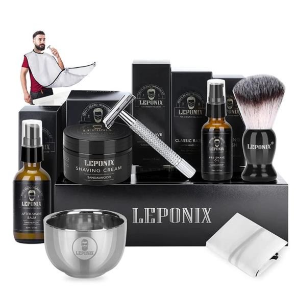 Shaving Kit for Men, Include Safety Razor, Sandalwood Shaving Cream, Mens - Picture 1 of 6